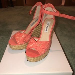 Coral Steve Madden wedges